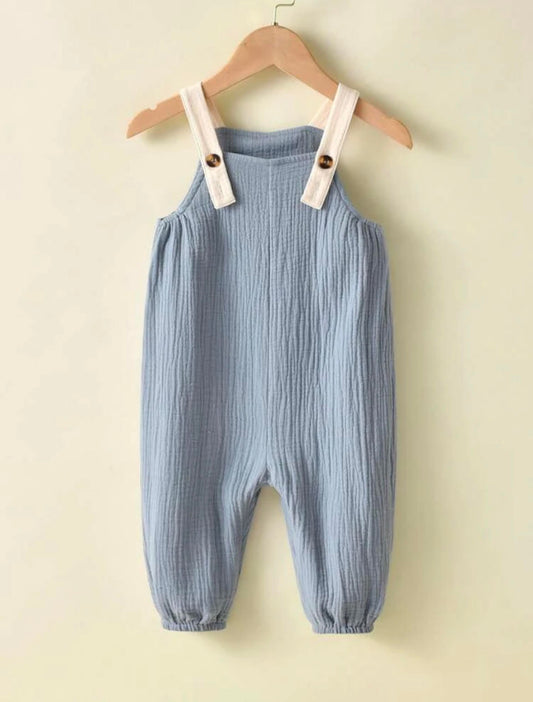 Slate Cotton Overall Romper